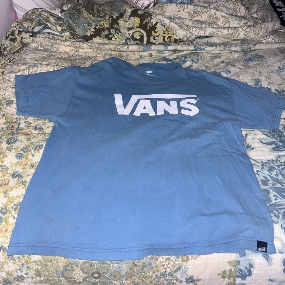 Vans Classic Blue Tee with White Logo
